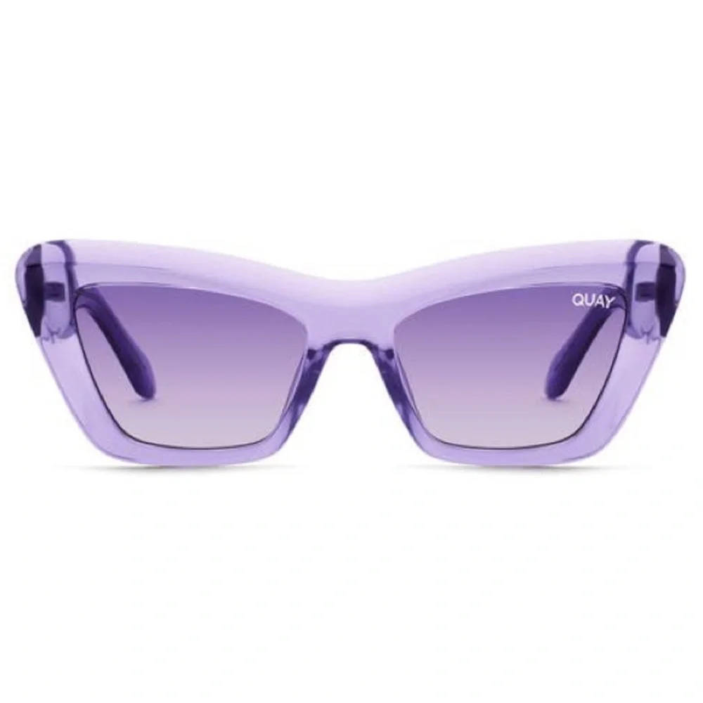 QUAY On The Radio Sunglasses Purple Frame Purple Gradient Lens Cat Eye NWT